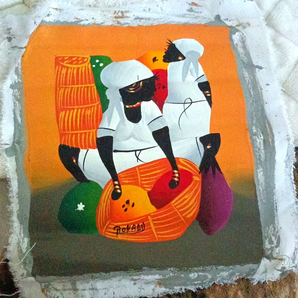 Haitian Folk Art Painting on Cloth